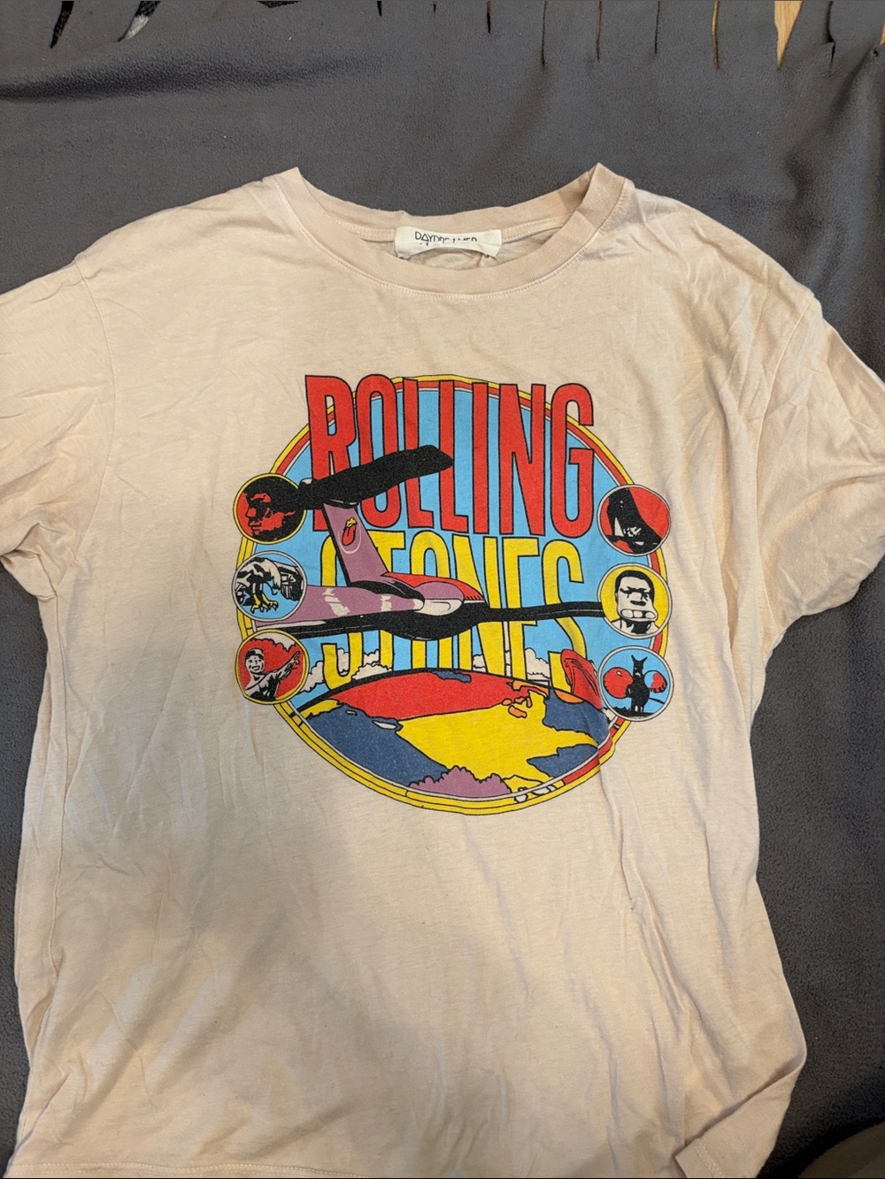 Rolling Stones Graphic T‑Shirt in Light Pink